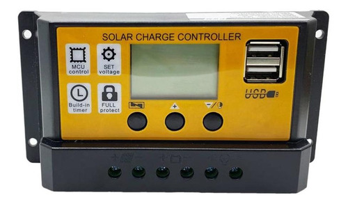 Controlador De Cargador Solar 12v/24v Pantalla Lcd Doble 90a