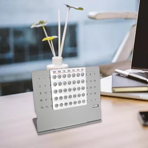 Calendário De Mesa De Metal Planejador De Data Ajustável