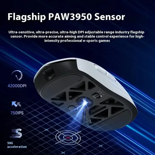 Mouse Sem Fio De Magnésio Mchose Ax5 V2 54g Paw3390 Double 8