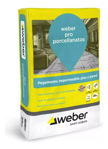 Pegamento Weber Pro Ceramica Porcelanato 25kg