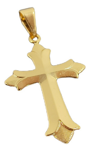 Pingente Crucifixo Modelo Vitoriano Pequeno Em Moeda Antiga Cor Dourado