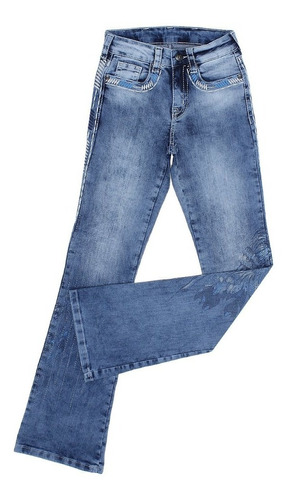 Calça Jeans Feminina Boot Cut Tassa Gold Azul Claro 27030