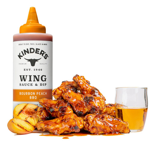 Mini Salsa Kinders Alitas Wing Sauce & Dip Bourbon Peach Bbq