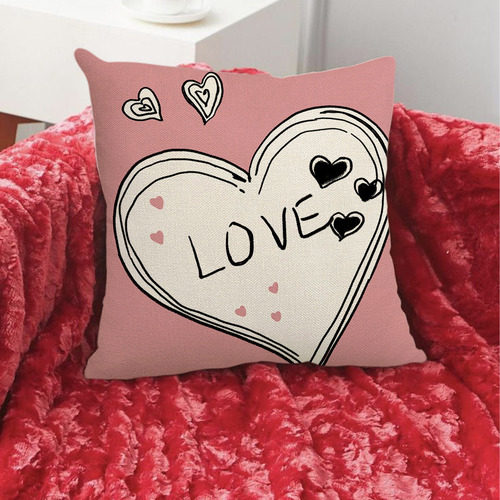 Funda De Almohada J Para El Día De San Valentín, Rosa, Con E