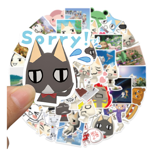 50 Pegatinas De Dibujos Animados Con Forma De Gato Toro Inou