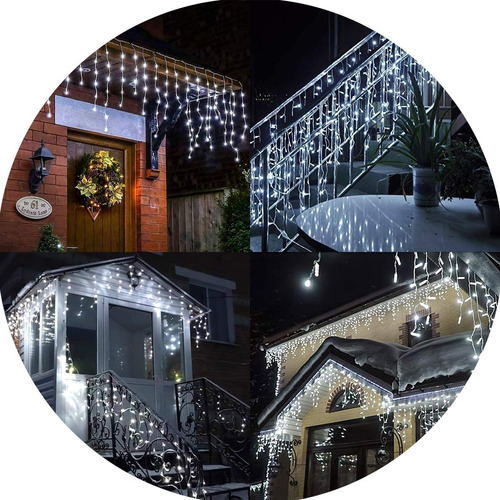 Luz Cascada Navidad Luces Navideñas Balcon 200 Led 6m X 45cm