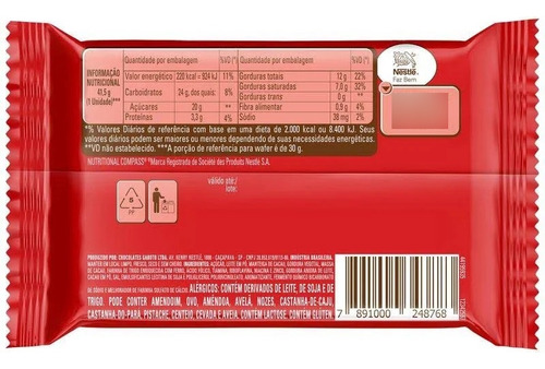 Kit Kat Chocolate Ao Leite 41,5g Nestlé