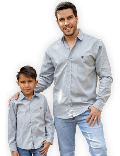 Camisa Manga Longa Infantil - 100% Algodão - Pai E Filho