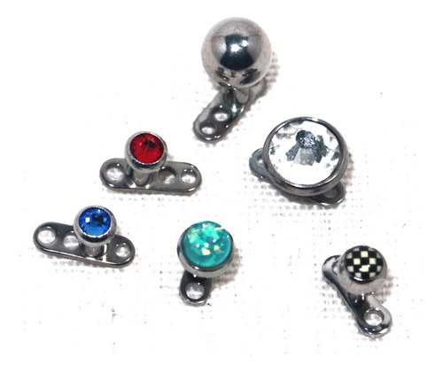 Microdermal Piercing Titanio Kit Con Punch 2.0 Azul Cielo