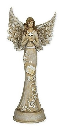 Flor En Relieve Flores Angel 11 Pulgadas Resina Piedra Mesa