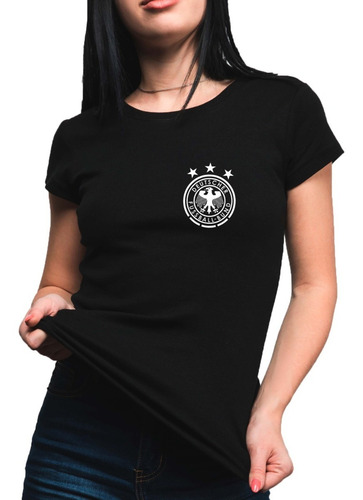 Remera Negra Alemania Mundial Qatar Algodón Hombre Mujer