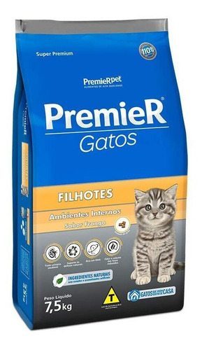 Alimento Premier Super Premium para gato desde cedo sabor frango em sacola de 7.5kg