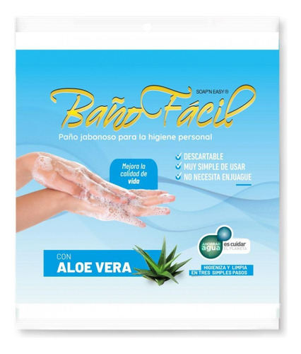 Paño Jabonoso Baño Fácil Aloe Vera X 50 Unid