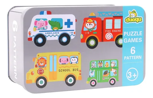 Puzzles Rompecabezas De Transporte Juego Didáctico Madera