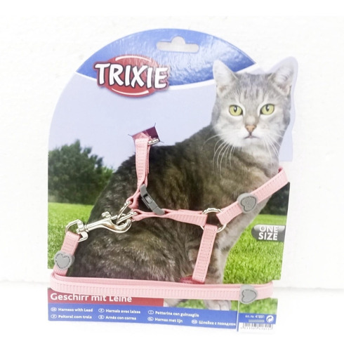 Trixie Arnes Pretal Ajustable  One Touch Gato Con Correa