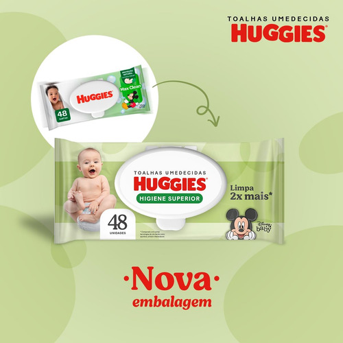 Toalhas Umedecidas Huggies 96 Unidades Embalagem Econômica