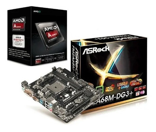 Combo Board Asrock Fm2 Procesador A6 7400k Radeon Pc