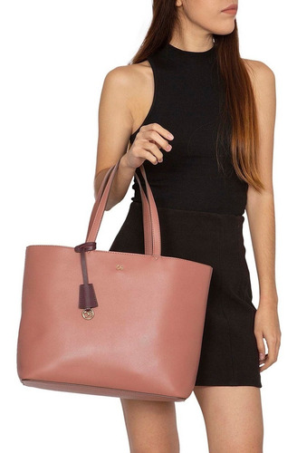Bolsa Tote Cloe 2 En 1 Charm Metálico Color Pathé