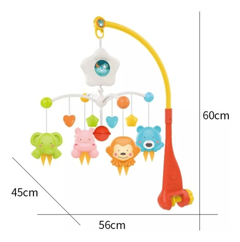 Imagen 4 de 9 de Móvil Musical Con Animales Para Cuna Bebe Ltf Shop