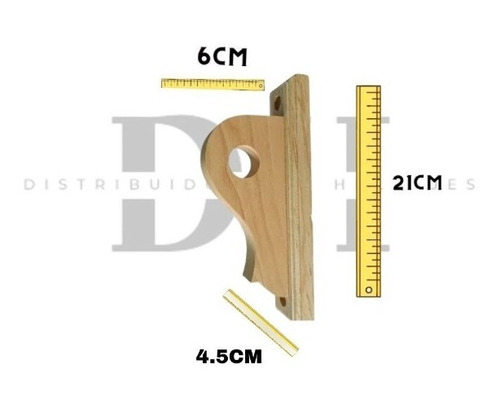 Pak 5 Jgo Cortinero #2 Madera Para Bastón 1 Pulgada