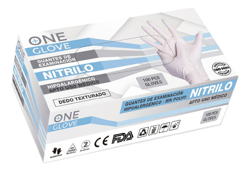 Guantes De Nitrilo Azul Resistente Reforzado Caja X 100u