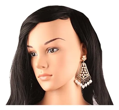 Pendientes Largos De Joyería De Estilo Candelabro Con Perlas