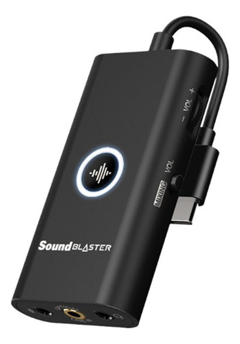 Placa De Som Creative Sound Blaster G3 Portátil Usb-c Cor Preto