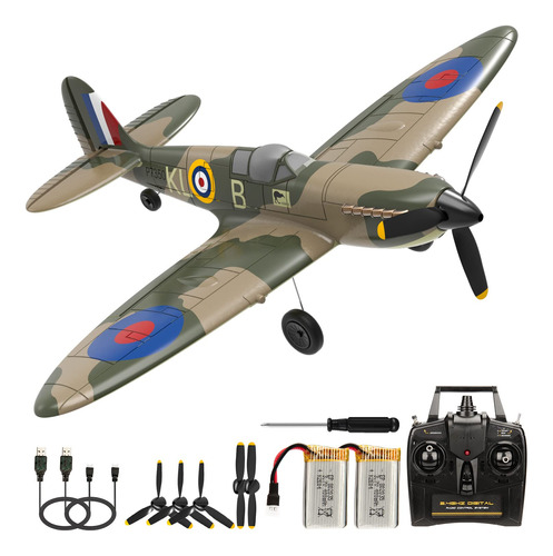 Antsir Avin Rc De 4 Canales Spitfire Fighter De Control Remo