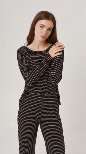 Pijama De Mujer Rayas Conjunto Básico