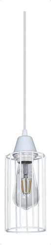 Lampara Colgante Jaula Diseño E27 Apto Led Puraluz Color Blanco