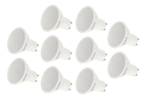 Paquete De 10 Focos Led Dicroica, Gu10, 7w Multivoltaje Color De La Luz Blanco Frío