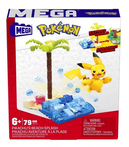 Conjunto de Construção MEGA Pokemon Pikachu, brinquedos de