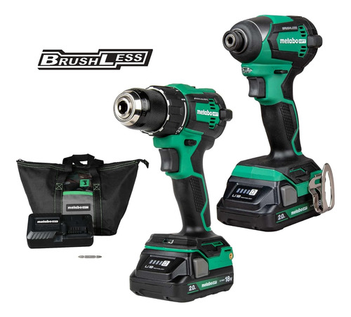 Kit Taladro Y Atornillador Impacto Metabo Hpt 18v Brushless