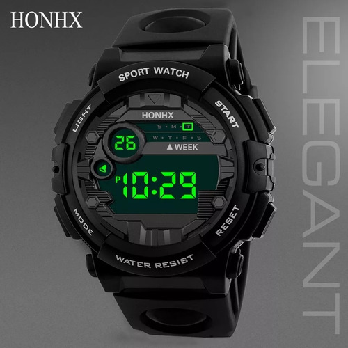 Reloj Digital Honhx, Cronometro, Luz Led, Amarillo Y Naranja