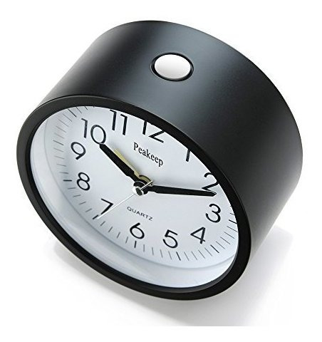 Peakeep Reloj Despertador Silencio Redondo De 4 Pulgadas Con