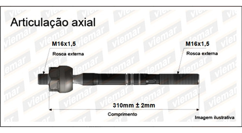 Puntero Cremallera Volkswagen Bora/vento/tiguan 16/16 310mm