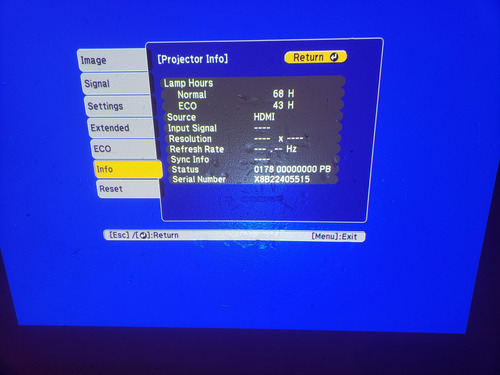 Proyector Epson Powerlite E20 Hdmi 3400 Lúmenes Seminuevo Blanco