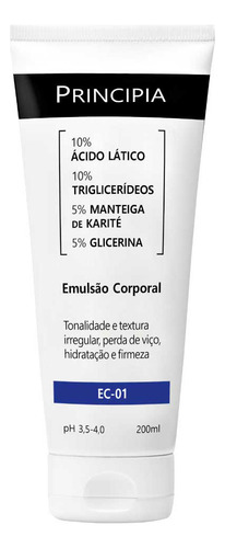 Emulsão Corporal Principia C/ 10% Ácido Lático Ec-01 200ml