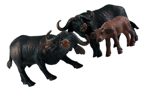 3 Peças Modelos De Búfalo Coleção De Brinquedos Para