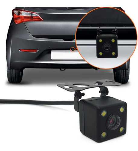 Retrovisor Com Tela + Câmera + Sensor Ré Prata Fox 2009