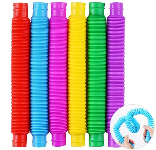 Pack 2 Pop Tubes (tubo) Dos Tamaños Juguete Anti Estres