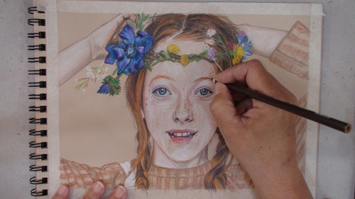 Dibujo Retrato A Lápices De Colores 35x50cm. (personal)