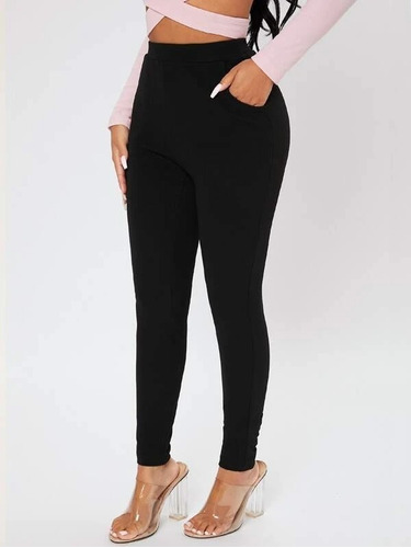 Pantalón Polar Leggins Mujer Tiro Alto Elásticado Casual