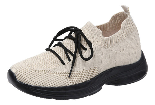 Zapatillas Con Cordones Para Mujer I1 Color Sólido Zapatos P
