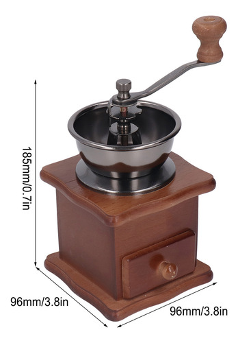 Molinillo De Café Manual Retro De Haya Con Base De Madera De