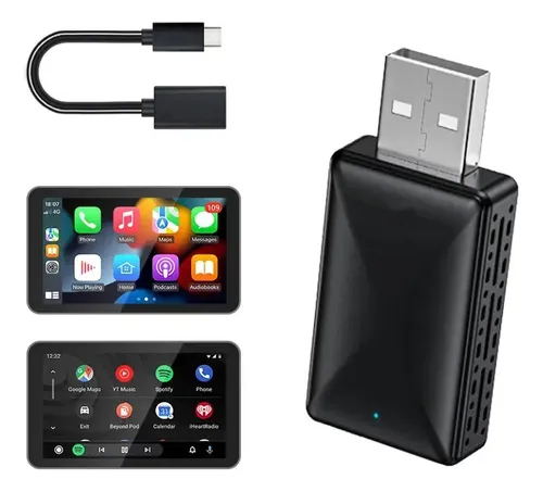 Adaptador Inalámbrico Car Play, 2 En 1 Android Auto