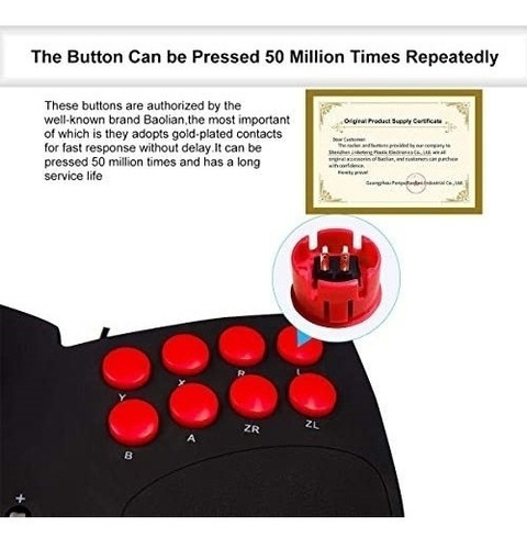 Imagen 4 de 6 de Control Juegos Nbcp Arcade Fight Stick/funcion Turbo