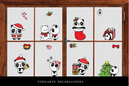 Set De Pandas Decoracion Navideña 15 Piezas De 30cm  Y 10 Cm