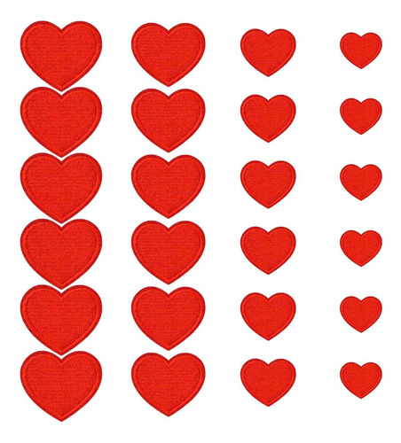 Lystaii 24 Piezas Parches Termoadhesivos En Forma De Corazón