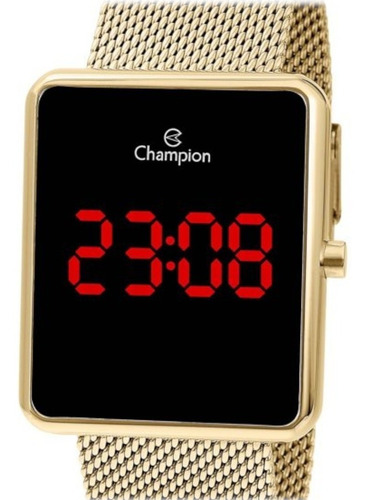 Relógio Feminino Champion Digital Quadrado Rose Led Original